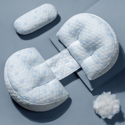 coussin de grossesse bleu glacé tissus en relifs