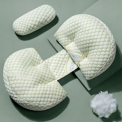 coussin de grossesse vert tissu reliefs