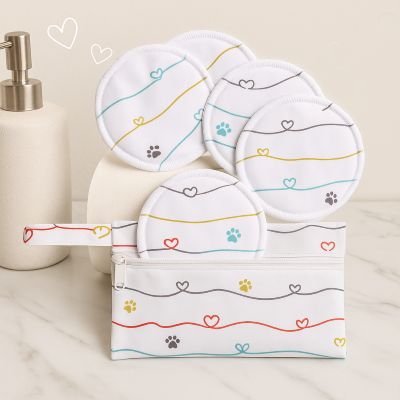 coussinet d allaitement coeur et emprunte de chat