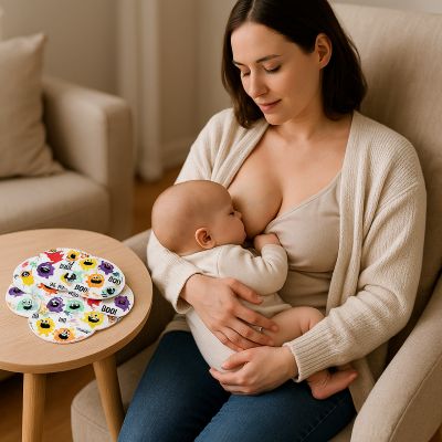 coussinet d'allaitement maman qui allaite bébé