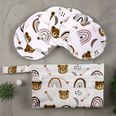 coussinet d'allaitement fond blanc faces d'ours