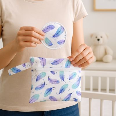 coussinet d'allaitement plumes avec pochette