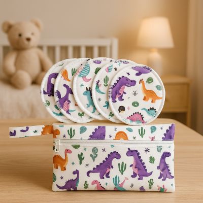 coussinets d allaitement dino mauve