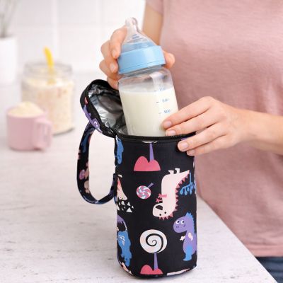biberon sac isotherme bleu maman met biberon dedans