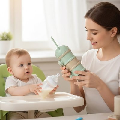 Boite doseuse lait vert bébé maman cuisine