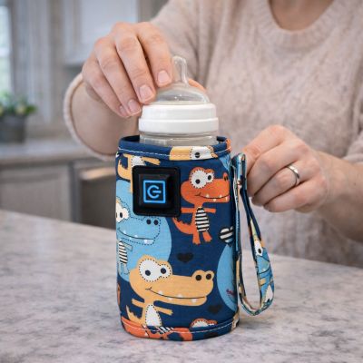 chauffe biberon nomade bleu crocodiles maman