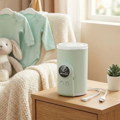 Chauffe biberon vert dans chambre bébé