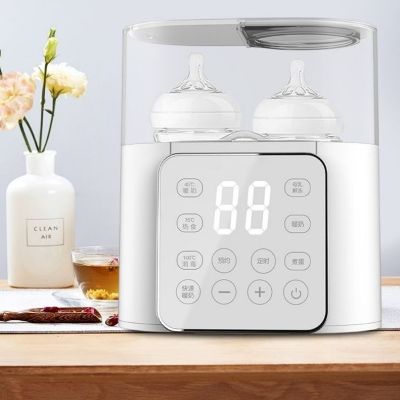 chauffe biberon double blanc fleur