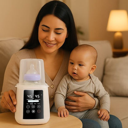 Chauffe biberon​ maman bébé regarde