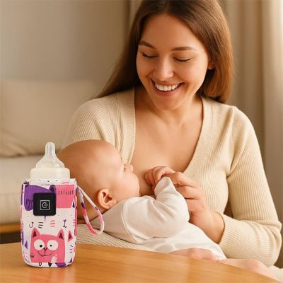 Chauffe biberon portable​ maman donne biberon bébé
