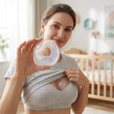 Coquille d'allaitement maman montre coquille