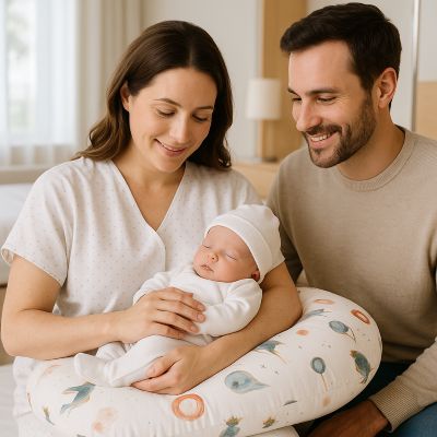 Coussin d'allaitement maman papa nouveau-né