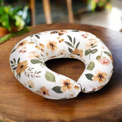 Coussin d allaitement fleurs fond blanc