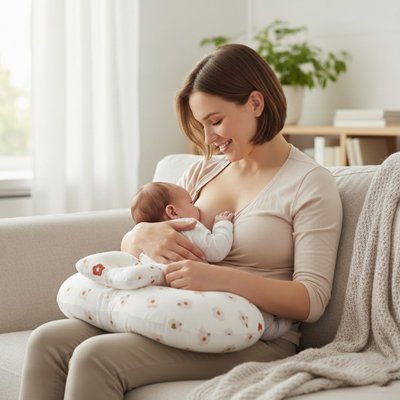 Coussin d'allaitement maman nourrit bébé