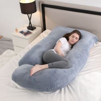 coussin grossesse gris maman repos au lit