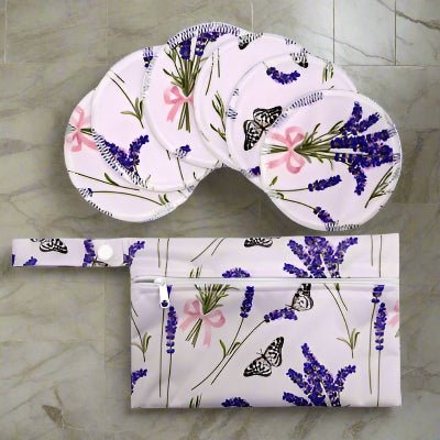 coussinet allaitement fond blanc avec lilas