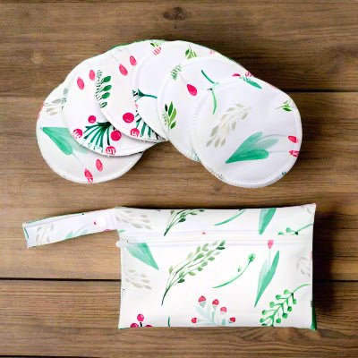 coussinet allaitement fond blanc fleur verte