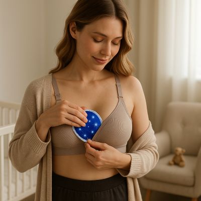 coussinet d allaitement bleu maman l'installe