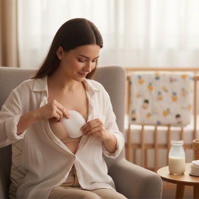 coussinet d'allaitement maman assise chambre bébé