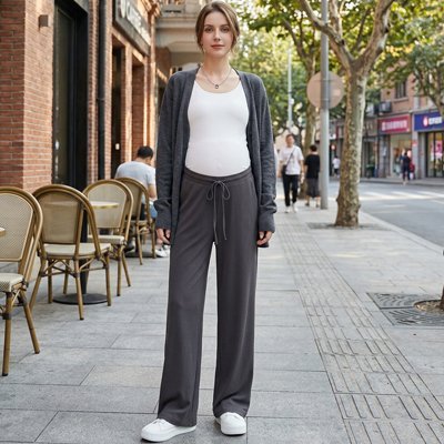Pantalon grossesse gris maman promenade