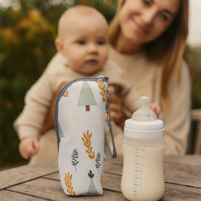 Porte biberon bébé maman heureuse 
