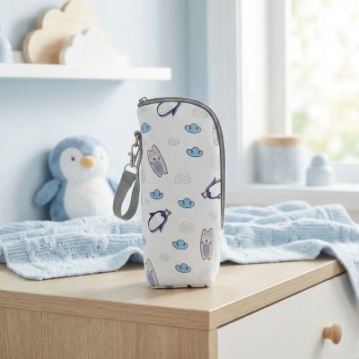 porte biberon pingouin chambre bleu 