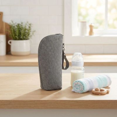 porte biberon gris uni 