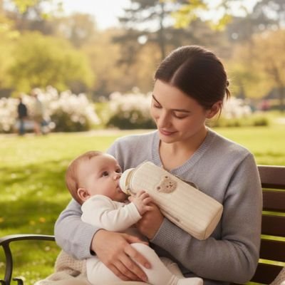 Porte biberon main libre maman bébé parc