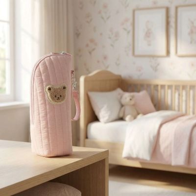porte biberon main libre rose