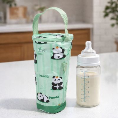 sac biberon isotherme vert avec pandas