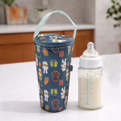 sac biberon isotherme bleu avec lapins