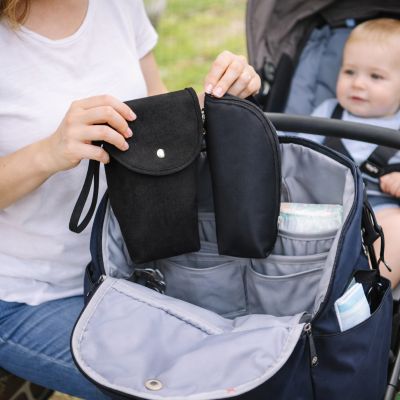 sac isotherme biberon noir maman bébé promenade