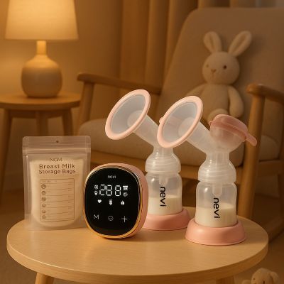 tire lait électrique rose avec sac collecteur